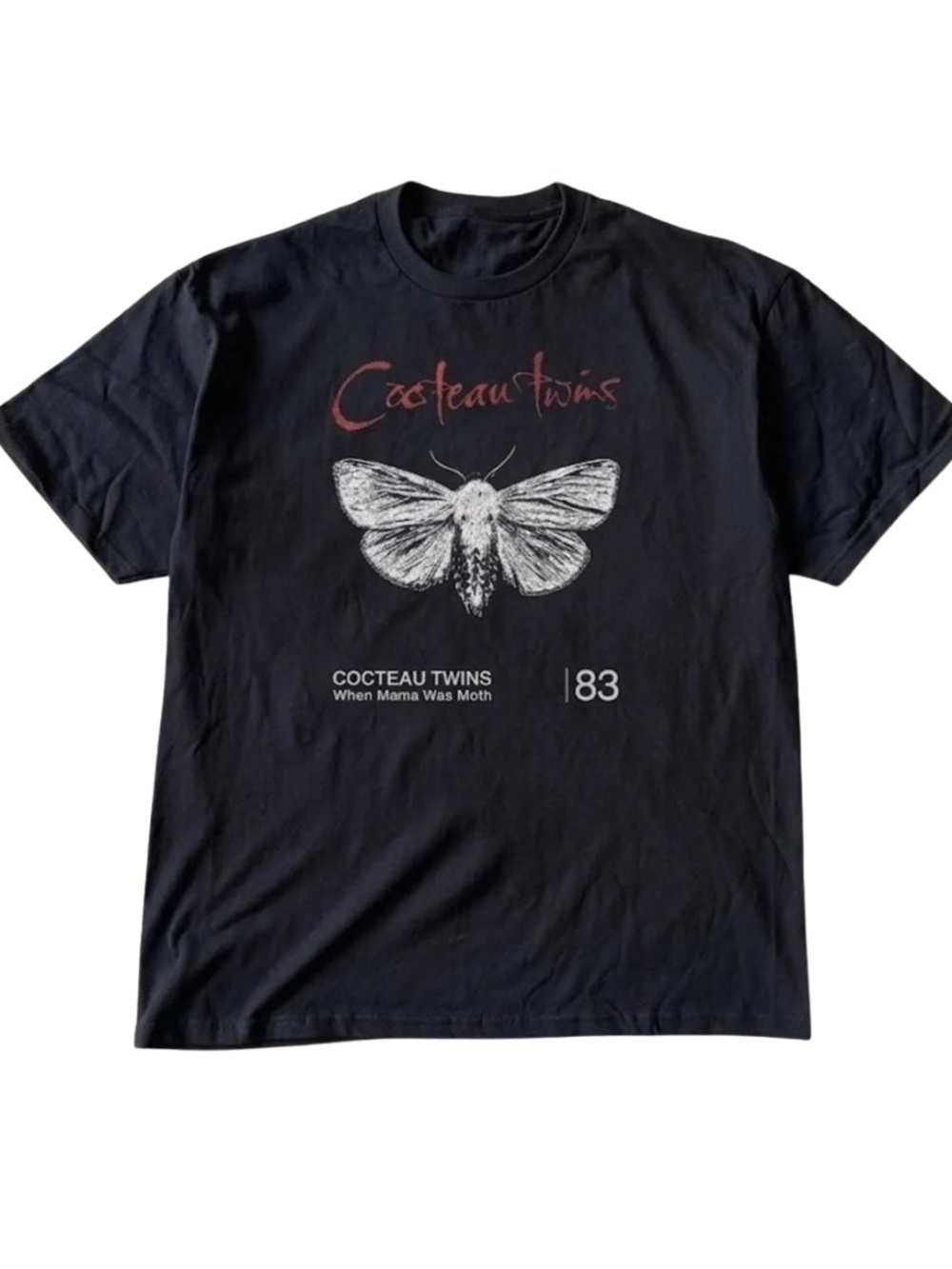 Black Cocteau Twins Graphic Band Tee, Classic Retro Style For Unisex